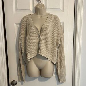 Streetwear society Women's Cream Button-Up Sweater sz L